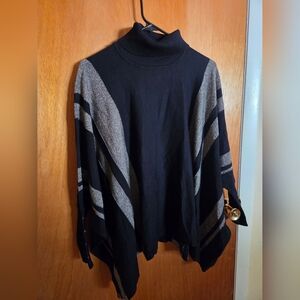 Alfani Black and Silver Turtleneck Sweater